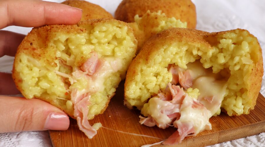 arancine prosciutto e mozzarella