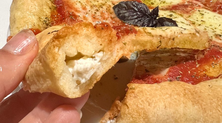 pizza senza glutine con il cornicione ripieno