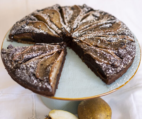 Torta brownies pere e cioccolato