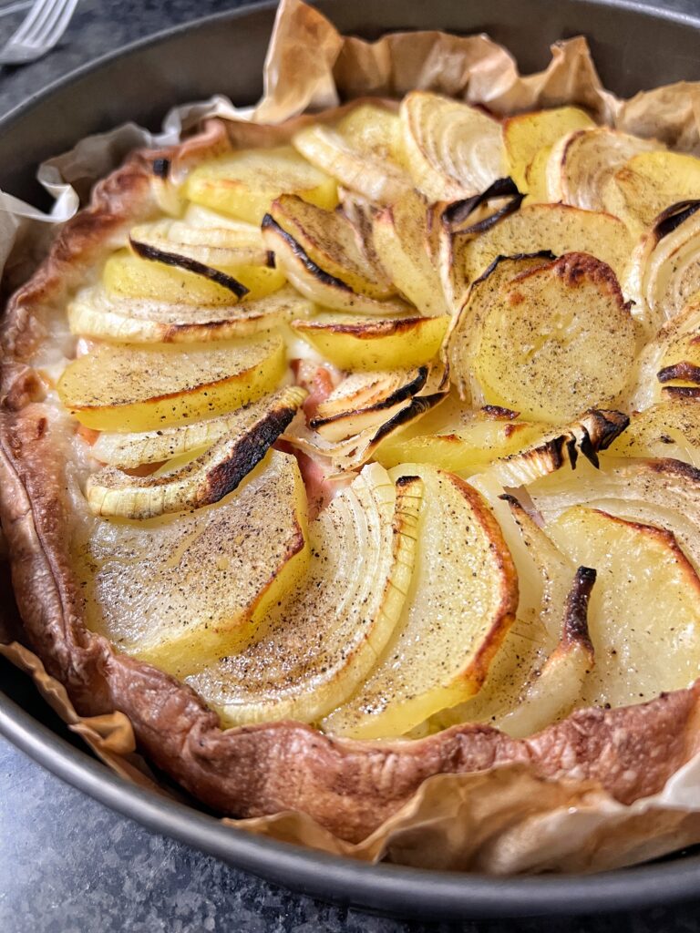 torta salata con sfoglia senza glutine patate e speck